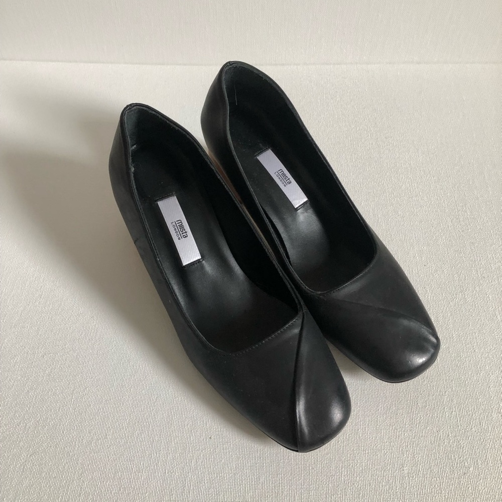 Miista black shoes with wooden heel // size 7 / 37